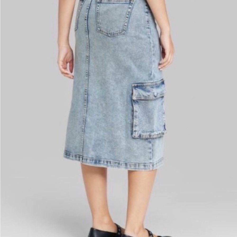 Women’s Wild Fable Denim Cargo Skirt - Picture 3 of 9